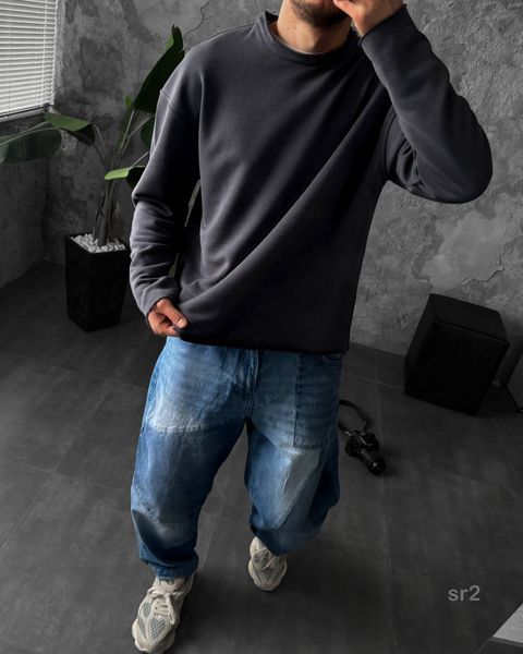 Мужской свитшот oversize в графитовом цвете sr2-S фото