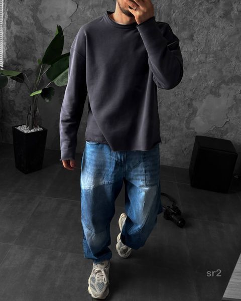 Мужской свитшот oversize в графитовом цвете sr2-S фото