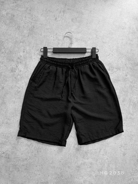 Мужские льняные шорты в черном цвете нф2038black фото