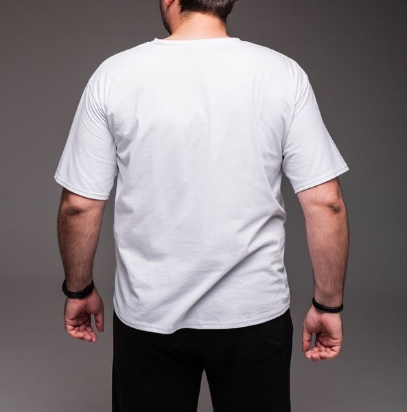 Мужская oversize футболка в белом цвете 2242wh фото