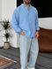 Мужская oversize рубашка в голубом цвете gi893 фото 4