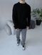 Мужской oversize свитер в черном цвете mr103 фото 5