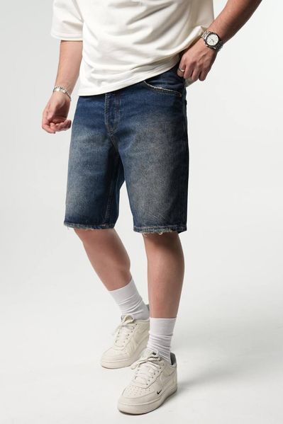 Мужские джинсовые шорты oversize в темно-синем цвете 1387blue фото