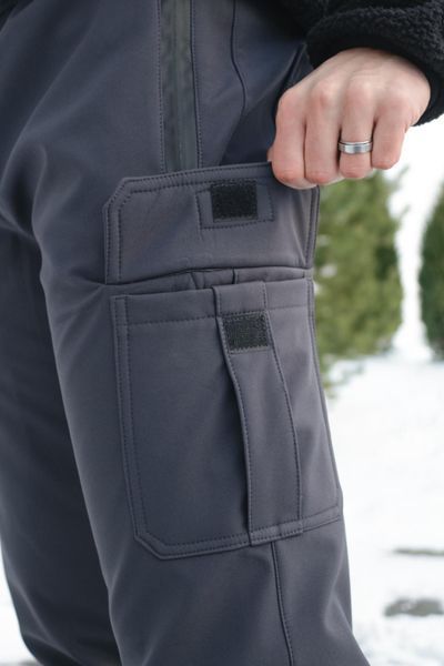 Чоловічі штани Softshell на флісі у сірому кольорі 8861401519 фото