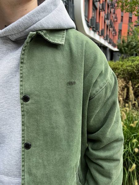 Мужская oversize джинсовая куртка в цвете хаки gs2389 фото