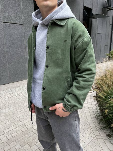Мужская oversize джинсовая куртка в цвете хаки gs2389 фото