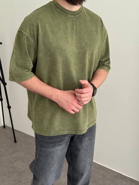 Мужская oversize футболка в зеленом цвете jj296-1 фото