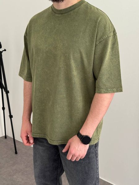 Мужская oversize футболка в зеленом цвете jj296-1 фото
