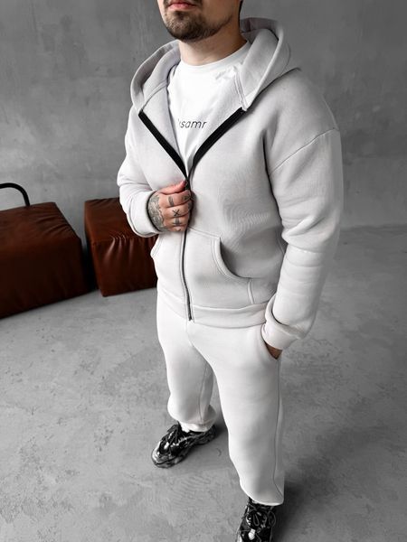Чоловічий oversize спортивний костюм у сірому кольорі kos25 фото