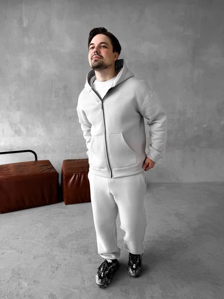 Чоловічий oversize спортивний костюм у сірому кольорі kos25 фото