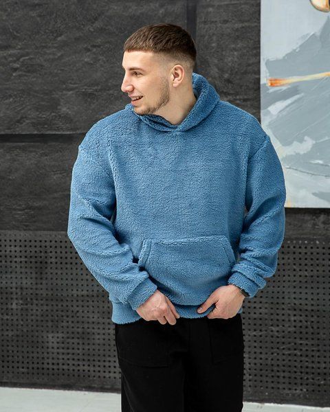 Чоловіче оверсайз худі у блакитному кольорі c0028blue фото