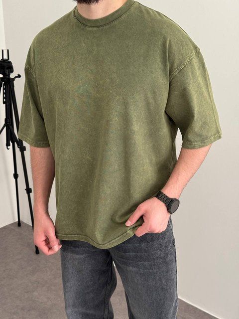 Мужская oversize футболка в зеленом цвете jj296-1 фото