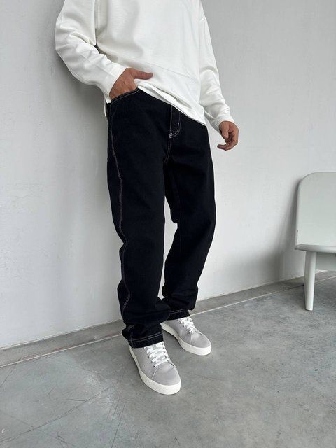 Мужские джинсы Baggy в черном цвете 29471 фото
