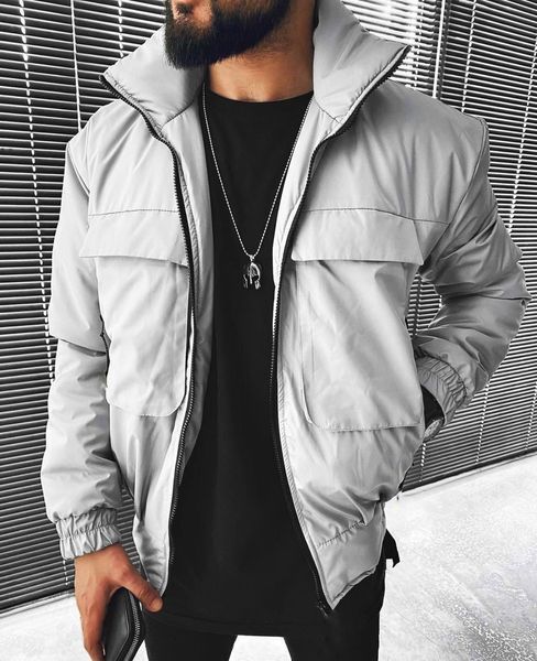 Мужская oversize ветровка в сером цвете jr-k001sil фото