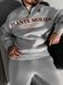 Мужской oversize костюм свитшот+брюки с принтом в сером цвете kos62 фото 6
