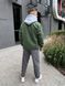 Мужская oversize джинсовая куртка в цвете хаки gs2389 фото 6