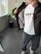 Мужская oversize ветровка с капюшоном в коричневом цвете gor12n фото 5