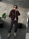 Мужская oversize ветровка с капюшоном в коричневом цвете gor12n фото 2