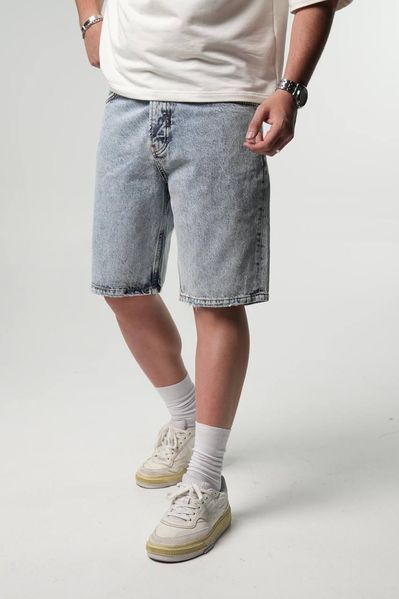 Чоловічі джинсові oversize шорти у блакитному кольорі ck1388 фото