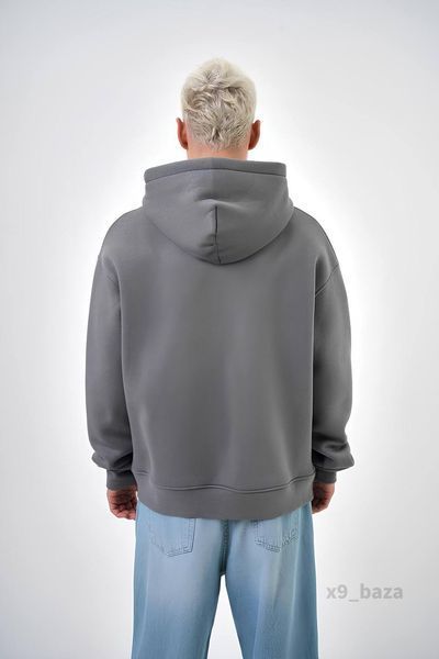 Чоловіче oversize худі у темно-сірому кольорі x9_baza-Xs фото