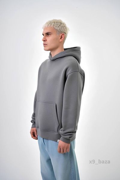 Чоловіче oversize худі у темно-сірому кольорі x9_baza-Xs фото