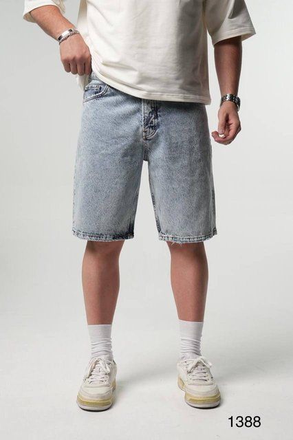 Мужские джинсовые oversize шорты в голубом цвете ck1388 фото