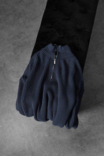 Чоловічий oversize светр у синьому кольорі mr131 фото