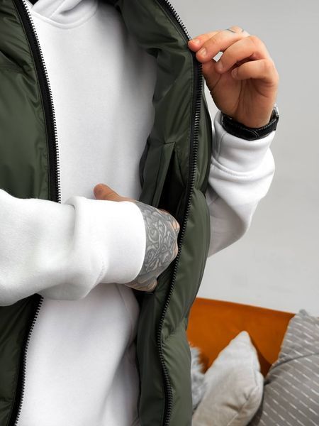Чоловіча oversize жилетка у зеленому кольорі jl7 фото
