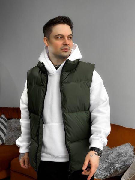 Чоловіча oversize жилетка у зеленому кольорі jl7 фото