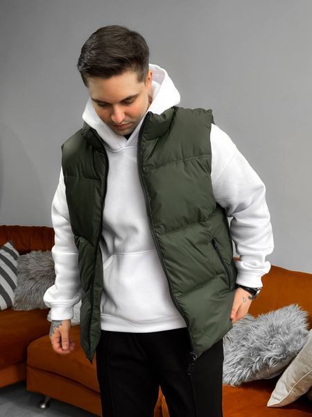 Чоловіча oversize жилетка у зеленому кольорі jl7 фото