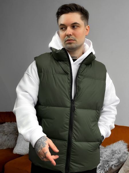 Чоловіча oversize жилетка у зеленому кольорі jl7 фото
