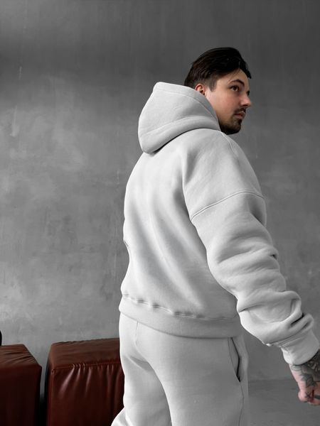 Чоловіче oversize худі у сірому кольорі xu44 фото