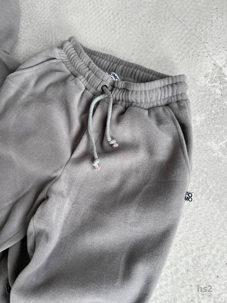 Мужской oversize флисовый костюм в сером цвете hs2 фото