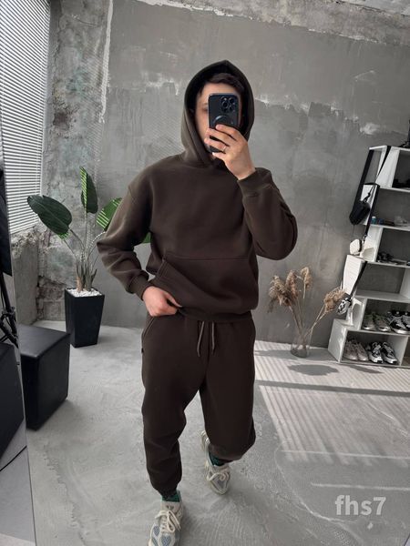 Мужской oversize костюм худи+брюки в цвете хаки fhs7 фото