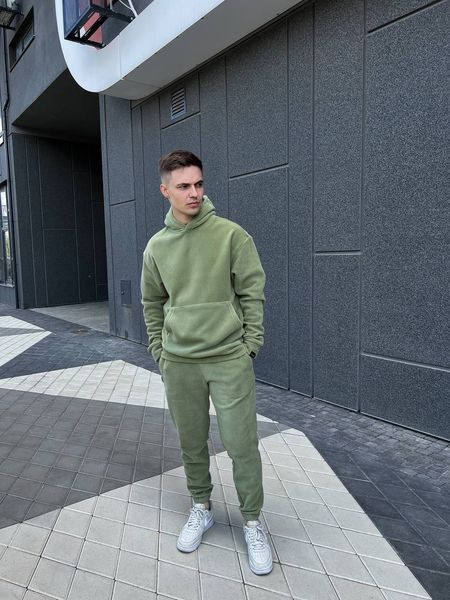 Мужской спортивный костюм худи+брюки в зеленом цвете gs3025 фото