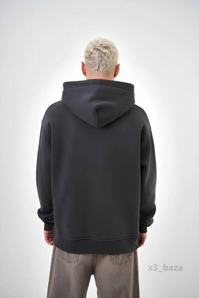 Чоловіче oversize худі у графітовому кольорі x3_baza-Xs фото
