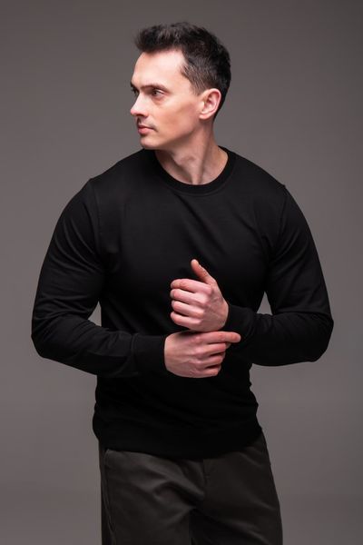 Чоловічий світшот у чорному кольорі 2485bl-S фото