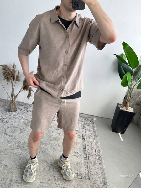 Мужской oversize костюм в бежевом цвете liam12 фото