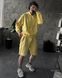 Мужской oversize костюм худи+шорты в желтом цвете ost16-S фото 2