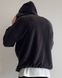 Мужское флисовое oversize худи в черном цвете u01402 фото 3