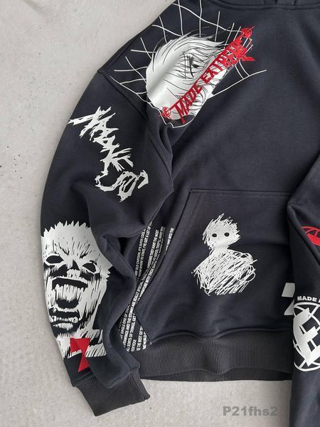 Мужской oversize костюм с принтом в графитовом цвете p21fhs2 фото