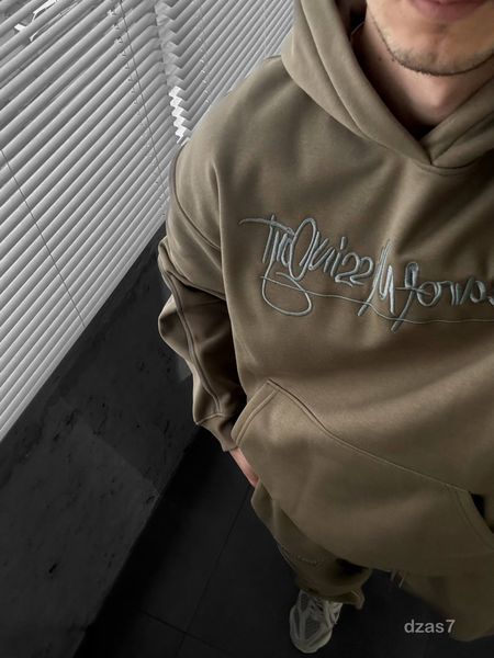 Мужской oversize спортивный костюм в цвете хаки dzas7n фото