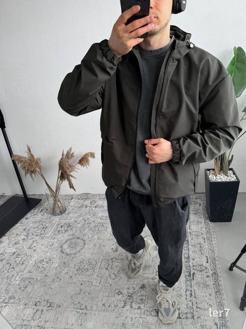 Мужская oversize ветровка в цвете хаки ler7n фото