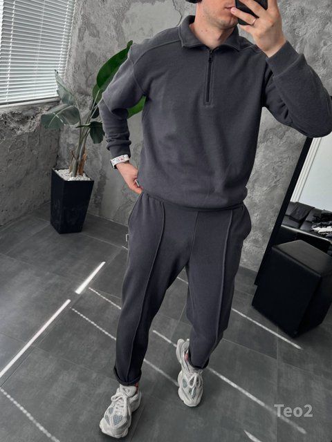 Мужской спортивный костюм в графитовом цвете teo2 фото