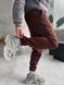 Мужские oversize джоггеры на флисе в коричневом цвете fstn12 фото 3