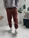 Мужские oversize джоггеры на флисе в коричневом цвете fstn12 фото 2