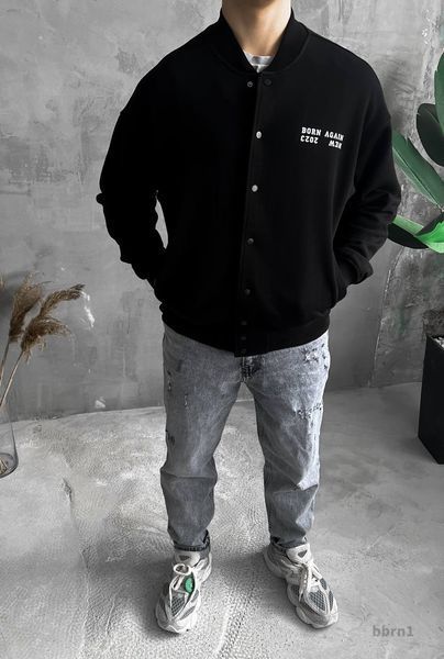 Чоловічий oversize бомбер у чорному кольорі bbrn1 фото