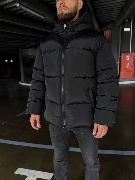 Мужская зимняя oversize куртка в черном цвете rd487 фото