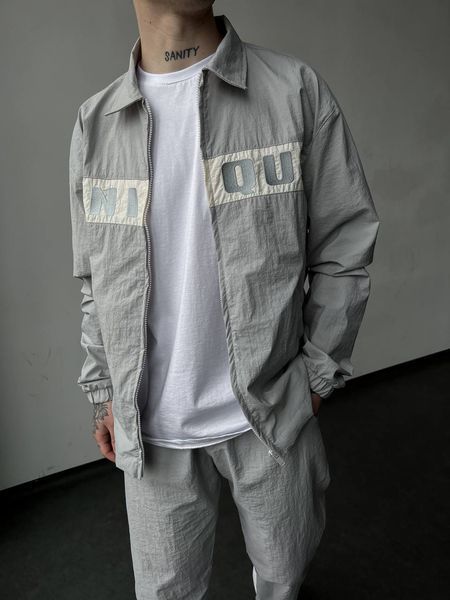 Мужской oversize костюм в светло-сером цвете mr3040 фото