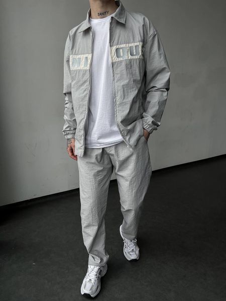 Мужской oversize костюм в светло-сером цвете mr3040 фото